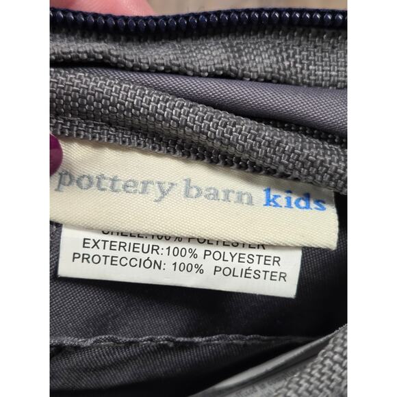 Pottery Barn Kids Mackenzie transportation print backpack Navy Gray Planes Truck - Picture 7 of 7